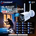 Consistent 4G 3MP CCTV Bullet Camera CEYE Series All Time Color