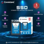 Consistent 2.5″ 512GB SSD with SATA III Interface, 6Gb/s Read/Write Speed Upto – 550/500 MB/s, 5 Years Warranty