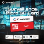 Consistent Surveillance Micro SD Card 64Gb 5 Year High Performance Warranty.