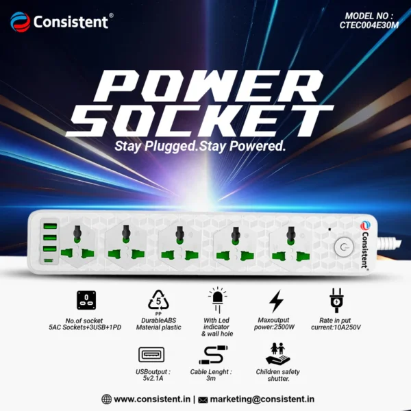 Consistent POWER SOCKET EXTENSION